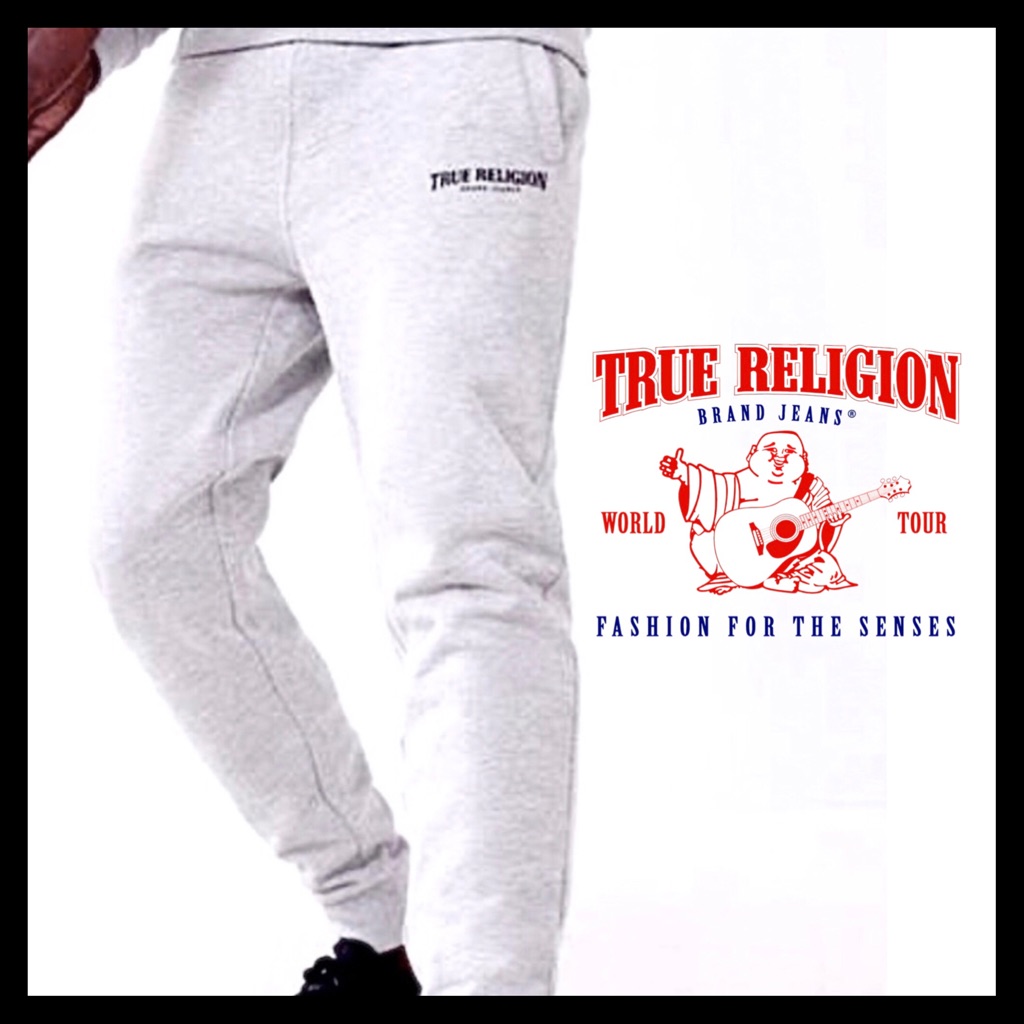 True Religion Men's Grey Sweatpants Size L With Dust Bag